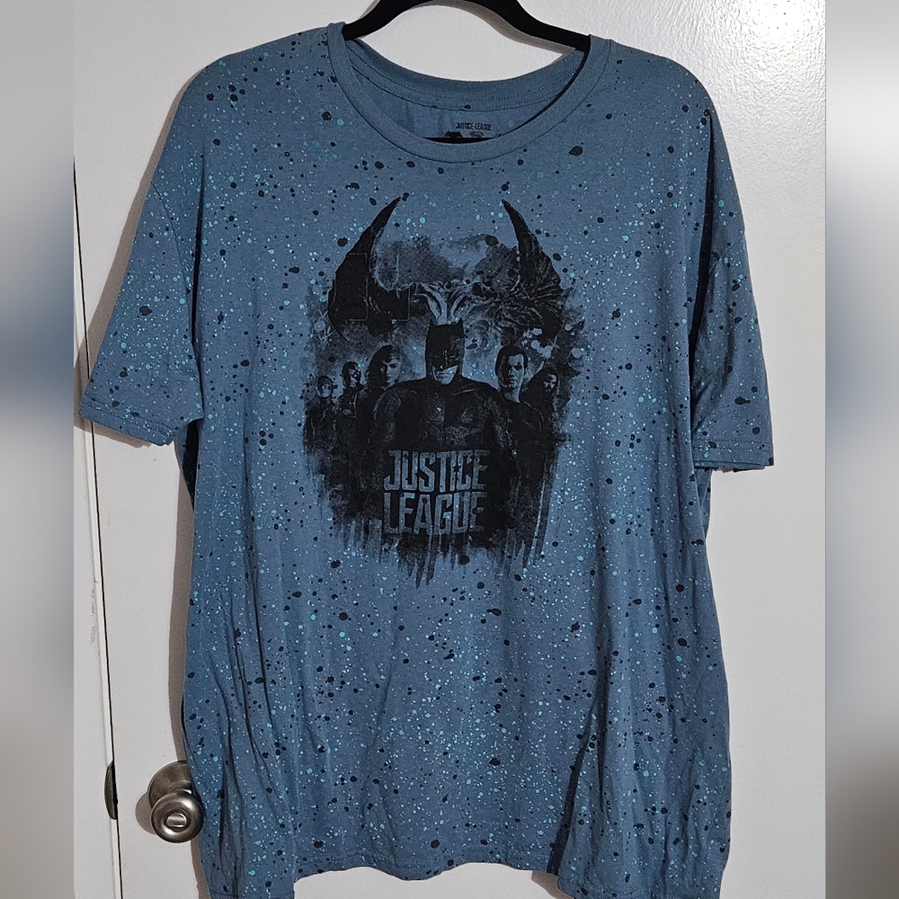 Justice League Blue Mens Graphic Tee Size XXL